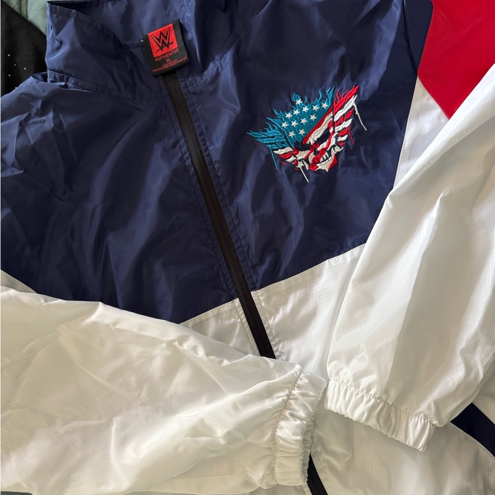 WWE Cody Rhodes American Nightmare Full-Zip Windbreaker Jacket - White Size XL